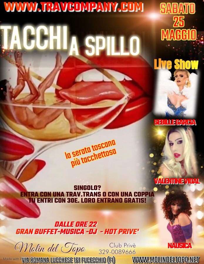 Sabato 25 Maggio -Tacchi a spillo – Live show