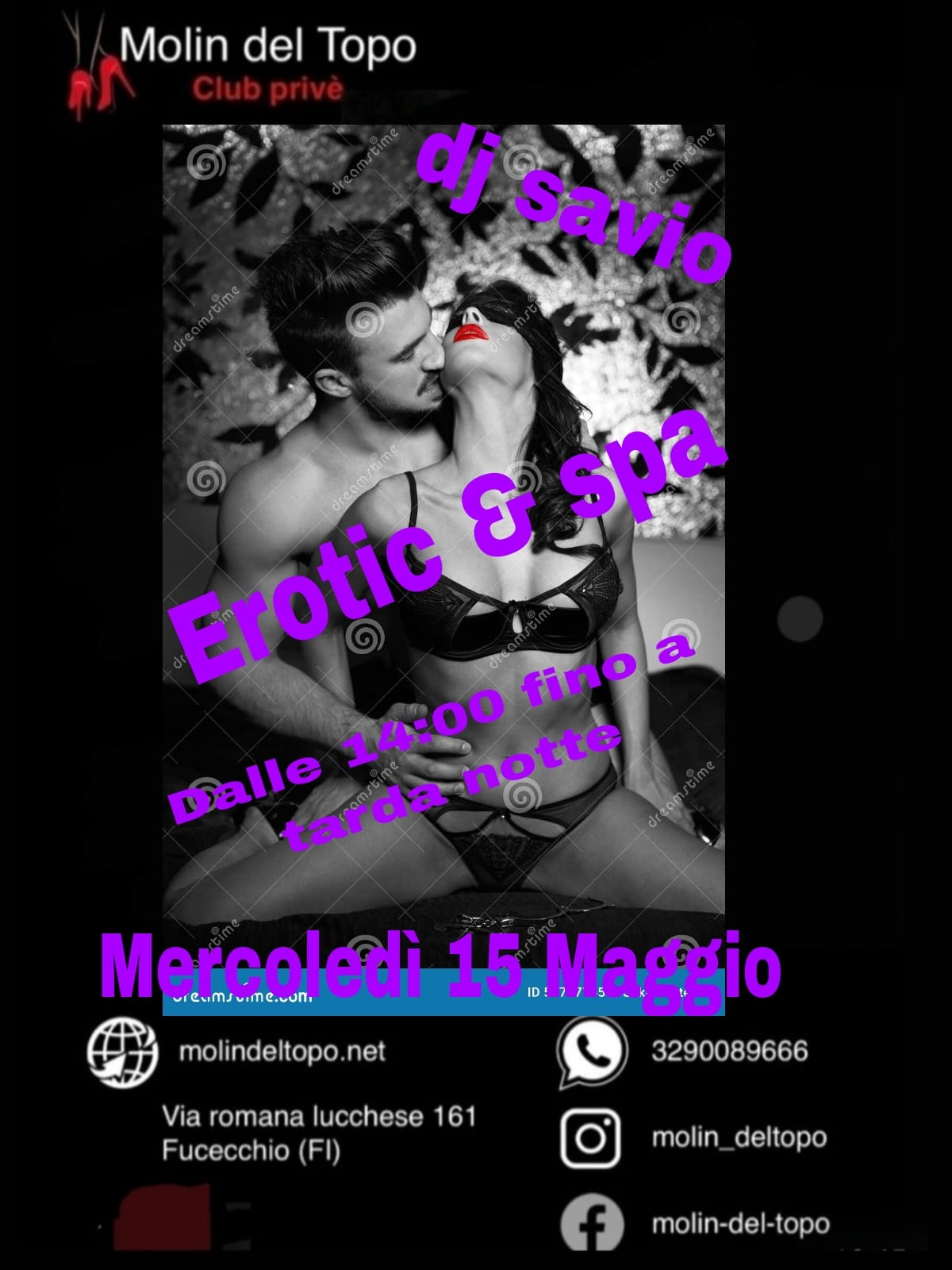 Mercoledì 15 Maggio – Erotic e Spa – Dj Savio