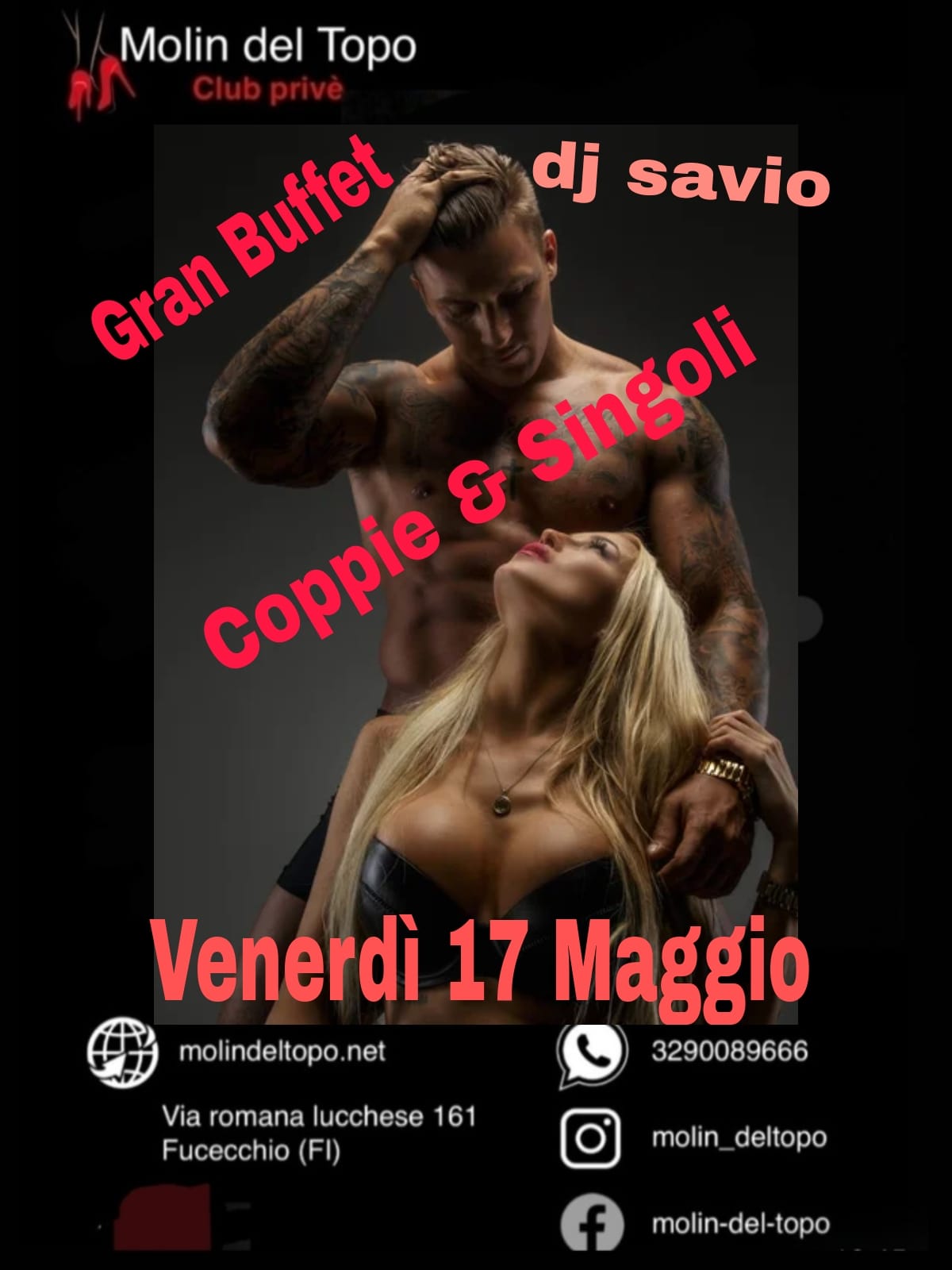 Venerdì 17 Maggio – Coppie e Singoli – Gran Buffet